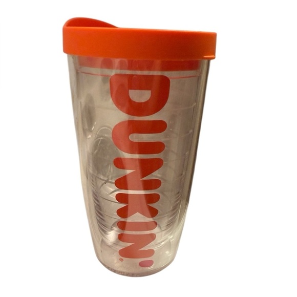 Dunkin’ Clear Insulated Tumbler with Orange Lid - Picture 3 of 5